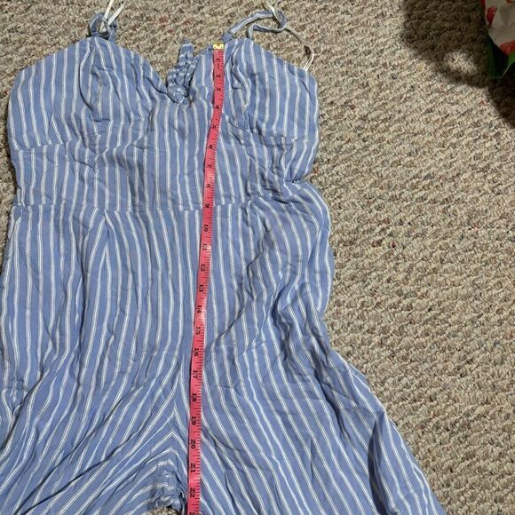 J.Crew Sleeveless Seaside Stripe Linen Jumpsuit- Size 10 - Picture 10 of 12